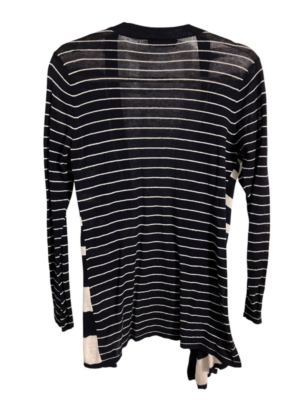 Cyrus Navy and Cream Striped Open-Front Cardigan - Size M - Picture 3 of 7